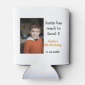 5e verjaardag spel op jongen foto naam moderne dat blikjeskoeler (Achterkant)