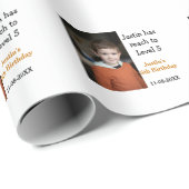 5e verjaardag spel op jongen foto naam moderne dat cadeaupapier (Rol Hoek)