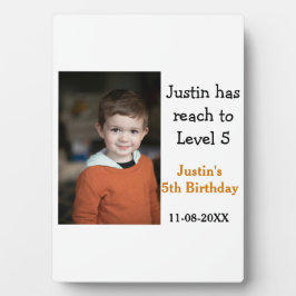 5e verjaardag spel op jongen foto naam moderne dat fotoplaat