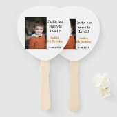 5e verjaardag spel op jongen foto naam moderne dat handwaaier (Voorkant en achterkant)