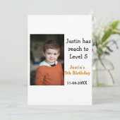 5e verjaardag spel op jongen foto naam moderne dat kaart (Staand voorkant)