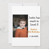 5e verjaardag spel op jongen foto naam moderne dat kaart (Achterkant)