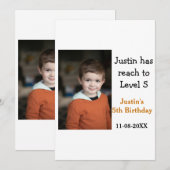 5e verjaardag spel op jongen foto naam moderne dat kaart (Voorkant / Achterkant)