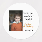 5e verjaardag spel op jongen foto naam moderne dat labels (Design 1)