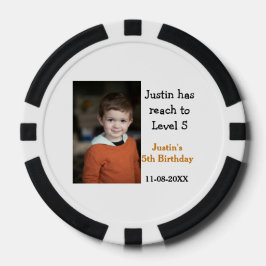 5e verjaardag spel op jongen foto naam moderne dat poker chips