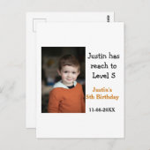 5e verjaardag spel op jongens foto naam moderne da briefkaart (Voorkant / Achterkant)