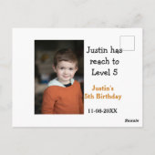 5e verjaardag spel op jongens foto naam moderne da briefkaart (Achterkant)