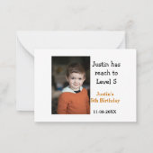 5e verjaardag spel op jongens foto naam moderne da notitiekaartje (Achterkant)