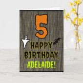 5e verjaardag: Spooky Halloween Theme + Aangepaste Kaart (Gele Bloem)