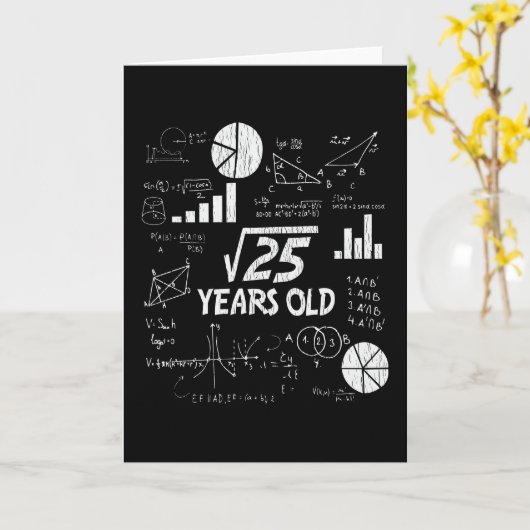 5e Verjaardag Square Root Wiskunde 5 jaar oude Bda Kaart (Gele Bloem)