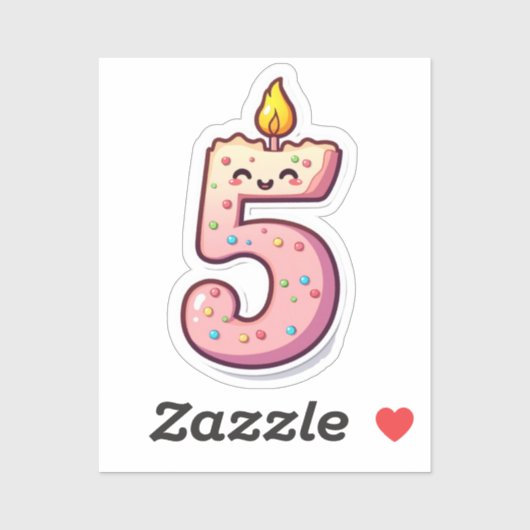 5e verjaardag Sticker (Vel)