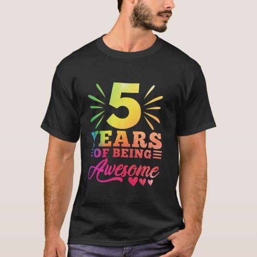 5e verjaardag stropdas Dye 5 jaar oud 5 meisje jaa T-shirt (Voorkant)