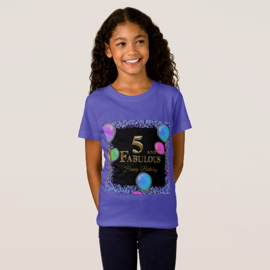 5e verjaardag  t-shirt (Voorkant volledig)