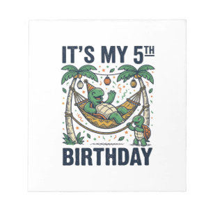 5e verjaardag Turtle Hammock Vintage Gravure Ontwe Notitieblok
