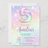 5e Verjaardag Uitnodiging Meisje 5e Verjaardag Par (Voorkant)
