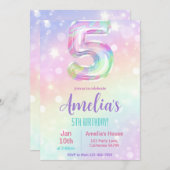5e Verjaardag Uitnodiging Meisje 5e Verjaardag Par (Voorkant / Achterkant)