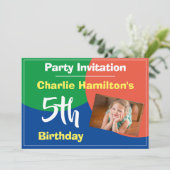 5e verjaardag uitnodiging met foto (Staand voorkant)