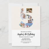 5e verjaardag uitnodiging minimalist - nummer 5 (Voorkant)