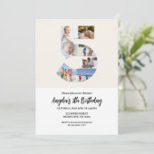 5e verjaardag uitnodiging minimalist - nummer 5 (Staand voorkant)