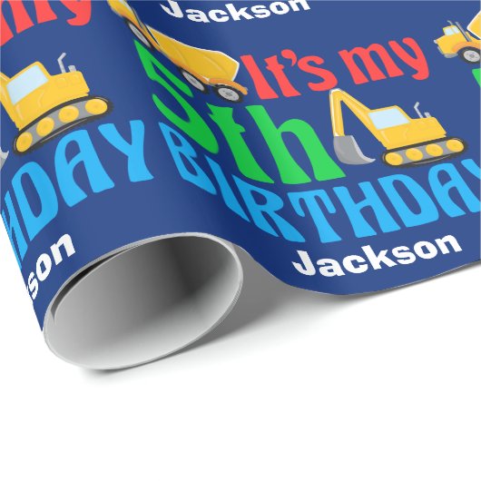 5e verjaardag van de Biekenbouwwagen Aangepaste Ki Cadeaupapier (Rol Hoek)