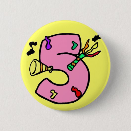 5e verjaardag van de Button van de Birthday Party (Voorkant)