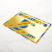 5e verjaardag van de geboorte - Fun, regenboogspec Folie Uitnodiging (Gedraaid)