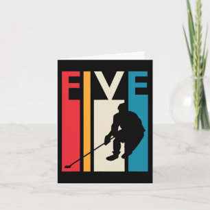 5e verjaardag van de geboorte Gift Five  Hockey Bi Kaart