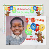 5e verjaardag van de Koninklijke Teddy Bear Kaart (Voorkant / Achterkant)