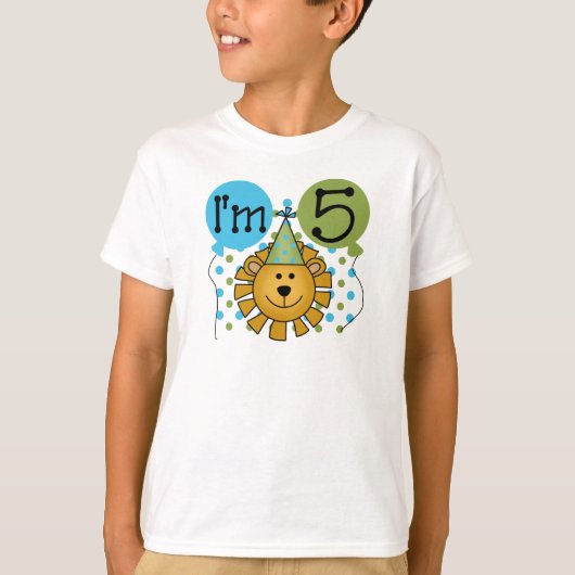 5e verjaardag van de Lion Birthday T-shirt (Voorkant)