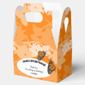 5e verjaardag van de Oranje Monarch Boterfly Bedankdoosjes (Geopend)