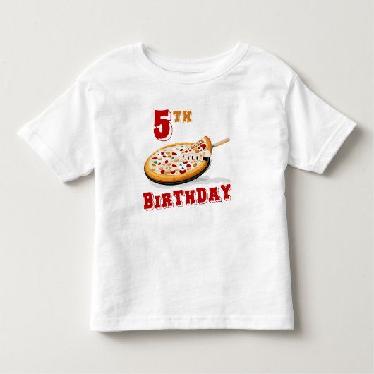 5e verjaardag van de Pizza-partij Kinder Shirts (Voorkant)