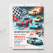 5e verjaardag van de raceauto kaart (Voorkant)