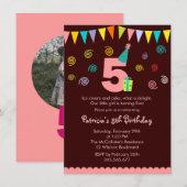 5e verjaardag van de uitnodiging van de kinderpart (Voorkant / Achterkant)