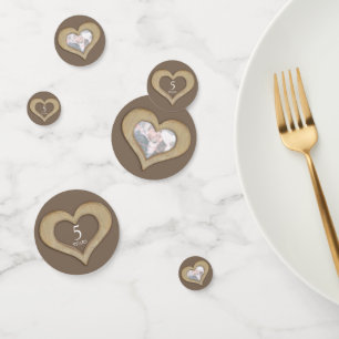 5e verjaardag van het huwelijk hart en foto confetti