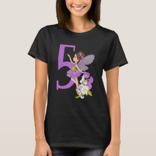 5e verjaardag van het meisje met de Floral Fairies T-shirt