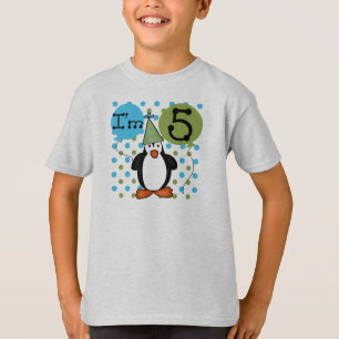 5e verjaardag van Penguin Birthday T-shirt