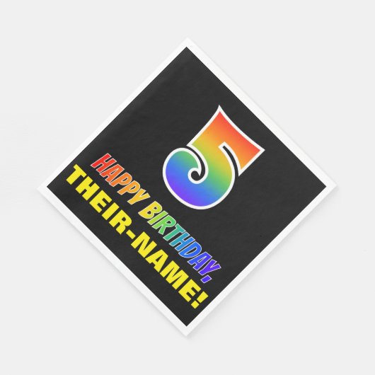5e verjaardag: Vet, Vun, Eenvoudig, Regenboog 5 Servet (Hoek)