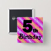 5e verjaardag vierkante button 5,1 cm (Voorkant /achterkant)