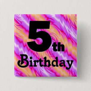 5e verjaardag vierkante button 5,1 cm