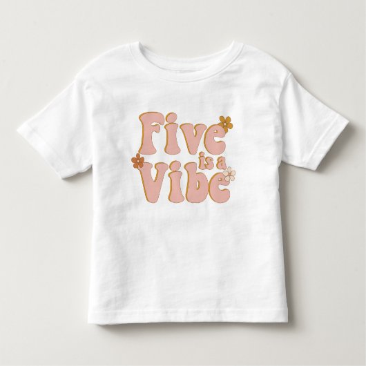 5e verjaardag Vijf is een Vibe Retro Kinder Shirts (Voorkant)