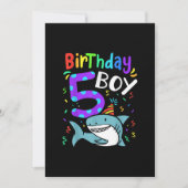 5e verjaardag Vijf jaar oude haaiengeschenk Save The Date (Voorkant)