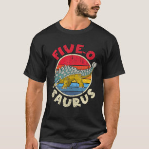 5e verjaardag vijf van Saurus i Ankylosaurus i Fam T-shirt