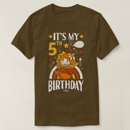 5e verjaardag vis cadeaus t-shirt (Design voorkant)