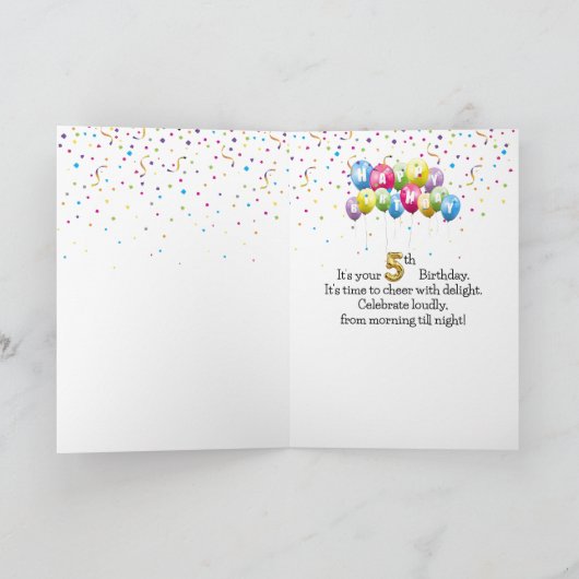 5e verjaardag Witte Eend in een plas regenwater Kaart (Binnen)