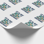 5e verjaardag Zeeschildpad Onderwater Vectorontwer Cadeaupapier (Hoek)