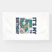 5e verjaardag Zeeschildpad Onderwater Vectorontwer Spandoek (Horizontaal)