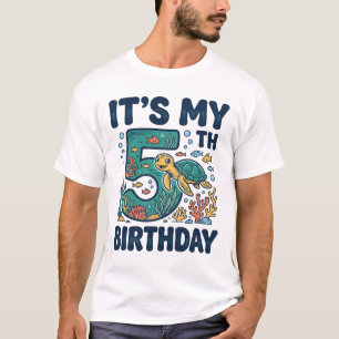 5e verjaardag Zeeschildpad Onderwater Vectorontwer T-shirt