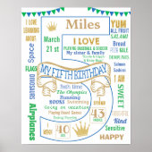 5e verjaardagsbord poster banner milestone board (Voorkant)