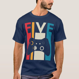 5e verjaardagscadeau vijf vintage gamen verjaardag t-shirt