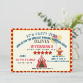 5E Verjaardagsfeestje Circus THEMA FOTOCOLLAGE Kaart (Staand voorkant)